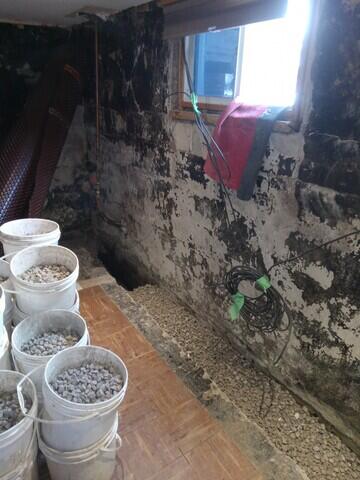 Gravel filled in