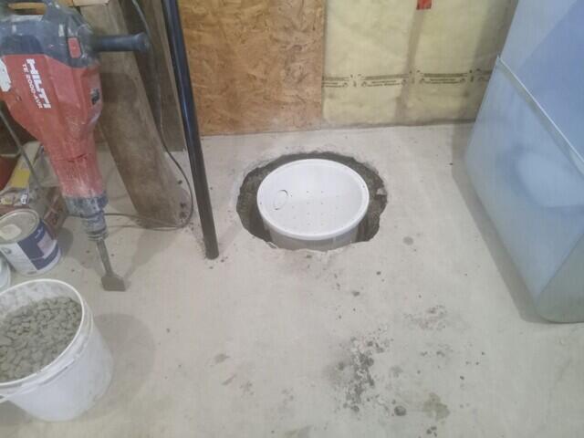 Liner set in place