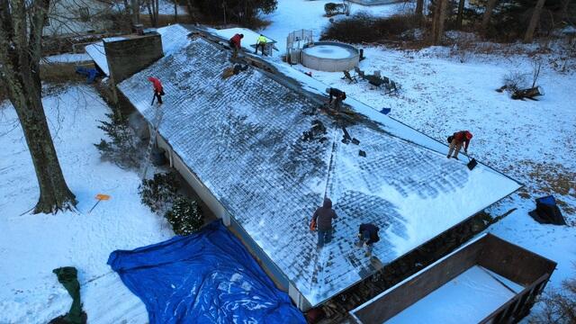Old Shingle Removal Begins