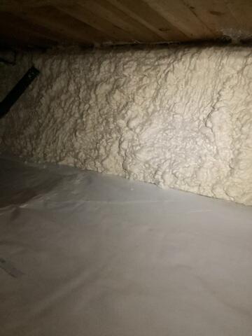 Spray Foam Along Crawl Space Walls
