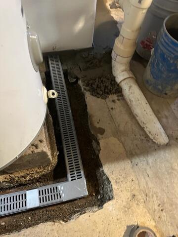 During TrenchDrain Install