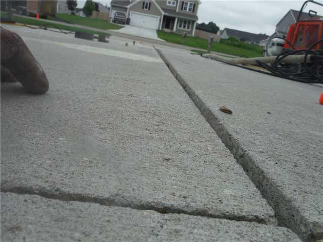 Slabs in driveway sunk