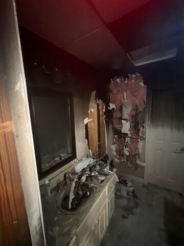 Home Fire Damage: Bidet in basement bathroom