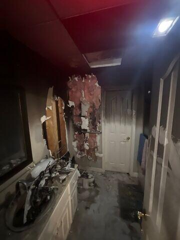 Home Fire Damage: Basement bathroom fire