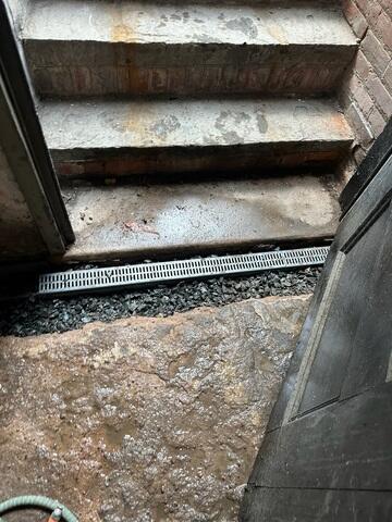 During TrenchDrain Install