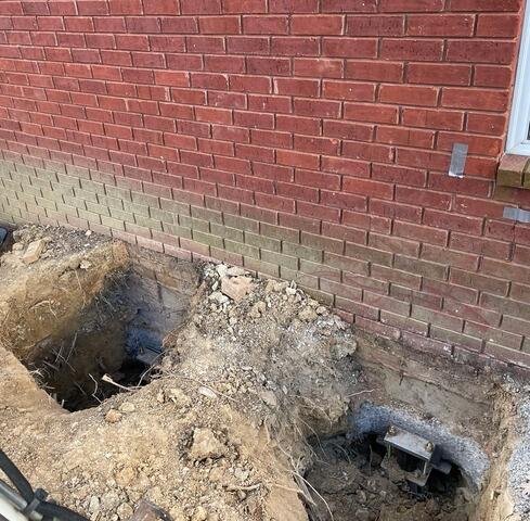 Holes Dug for the Pier System