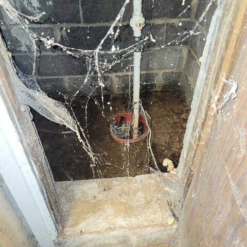 Old Sump Pump & Wet Basement