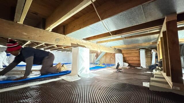 Installing Drainage Matting