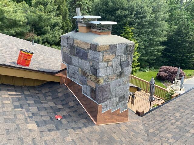 Chimney Gets Copper Flashing