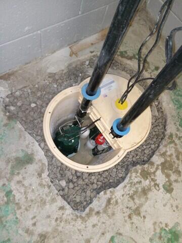 Zoeller pumps set in place.