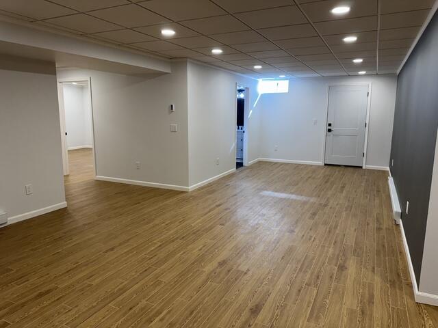 Full view of the open area of the basement