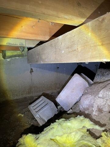 Before: Collapsed Foundation Support in Hawthorne, WI Restaurant