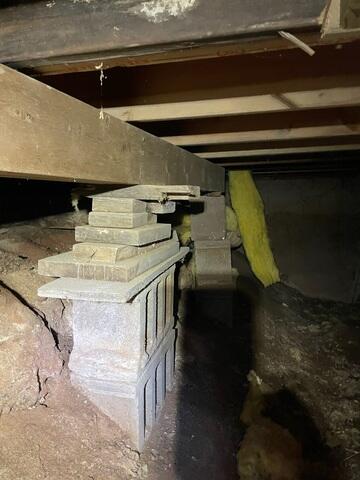 Before: Unstable Foundation Support in Hawthorne, WI