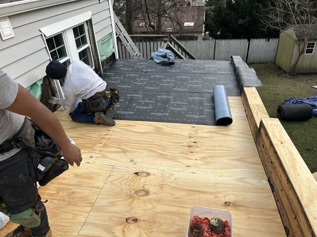 Flat Roof Underlayment Is Applied