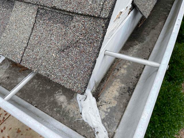 Water sitting in the gutters