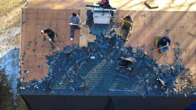 Old Shingles Are Removed