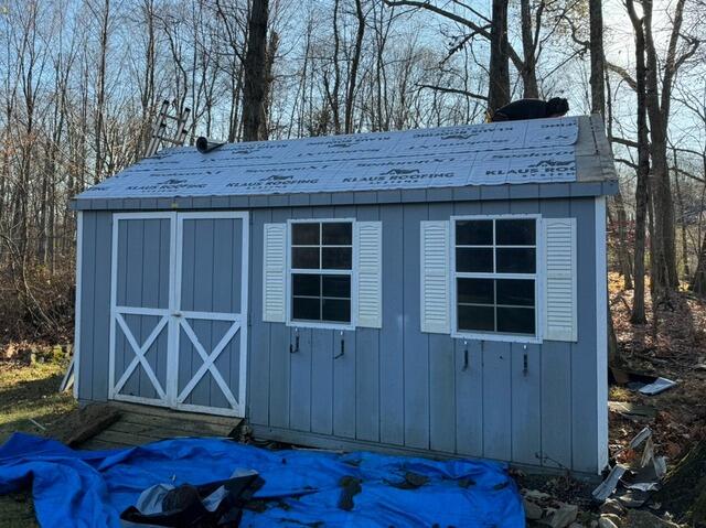 Underlayment on Shed