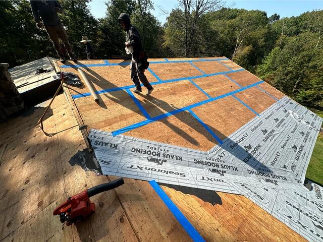 Seams Are Taped & Underlayment Is Applied