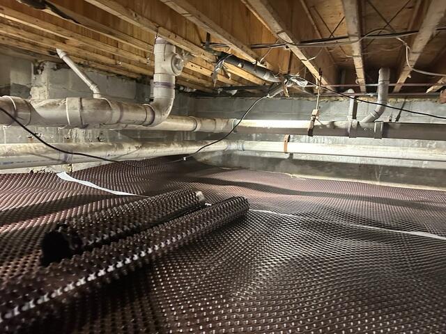 During Drainage Matting Install