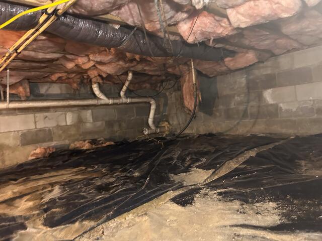 Hanging Insulation And Old Liner