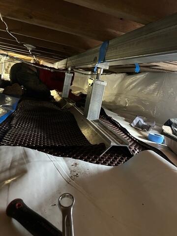 During Drainage Matting Install