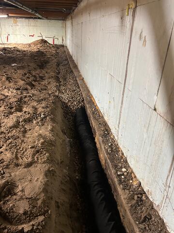 EZ Flow drainage installed