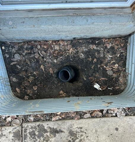 Window Well down drain installed