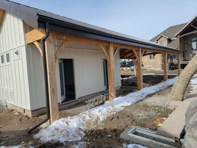 3. Finished Gutters in Dark Bronze Elegance