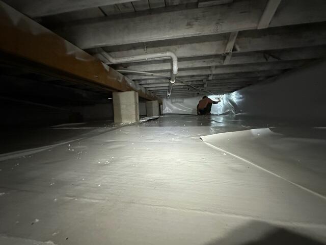 During: Applying TerraBlock Insulation Roll