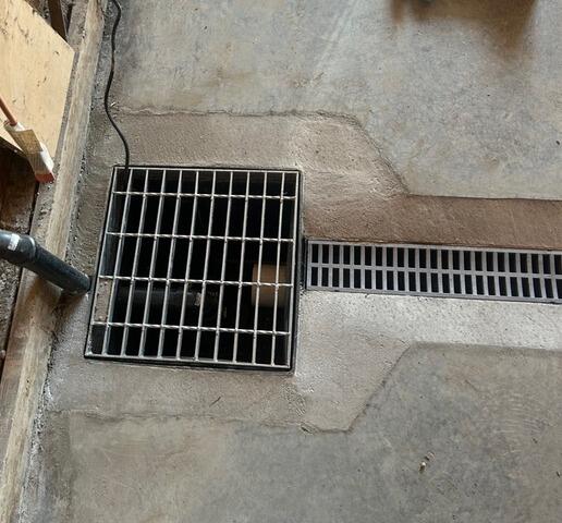 Garage drainage installed