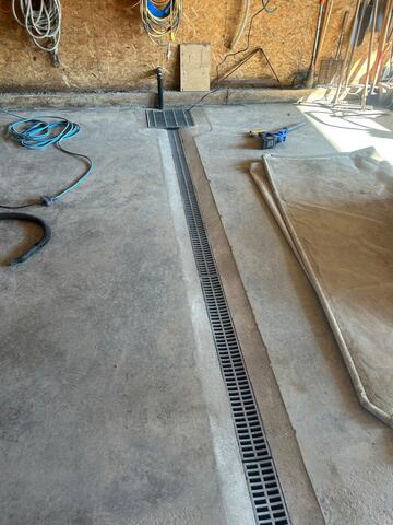 Garage drainage installed