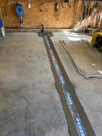 Garage drainage installed
