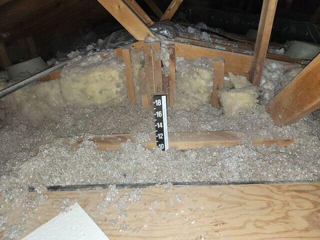 Cellulose sprayed in the attic.