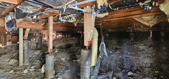 Old wooded Support in Crawl Space