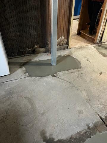 Support Posts Cemented in Place