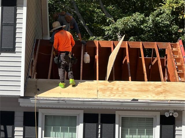 Rafters Are Sprayed