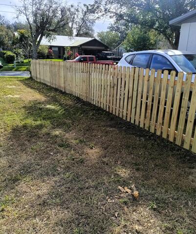 Wood Picket Fence install Palmetto FL
