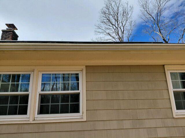 Gutters after cleaning and brightening