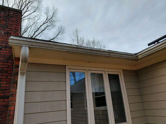 Gutters before cleaning and brightening