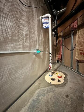 Sump Pump in Partially Finished Basement