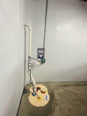 Sump Pump in Semi-finished Basement