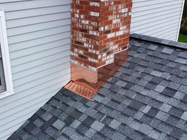 New Copper Flashing for the Chimney