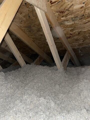 Fresh insulation and clean attic space