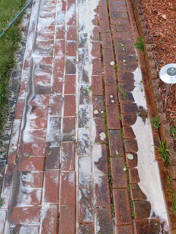 Cleaning the Brick Walkway