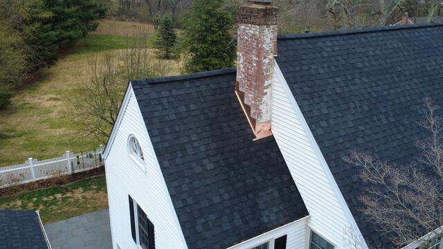 Copper Flashing Is Installed on the Chimney