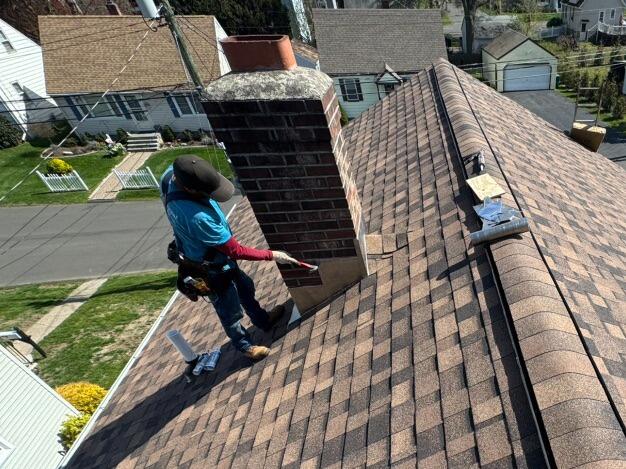 New Flashing Is Installed on Chimney