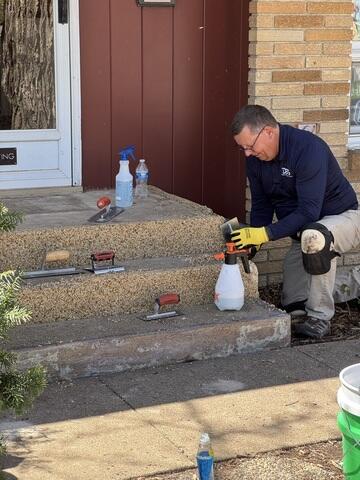 In Progress - Dave Applying Durastone