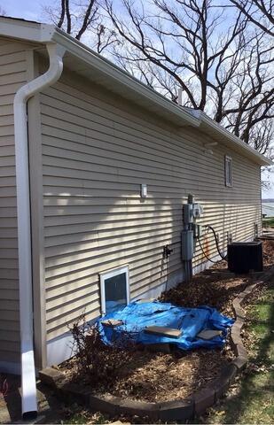 Gutter on the back side of the house