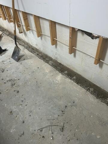 Drywall Removed and Trench Dug