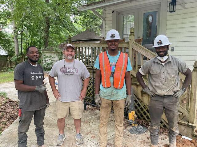 Homeowner and Crew